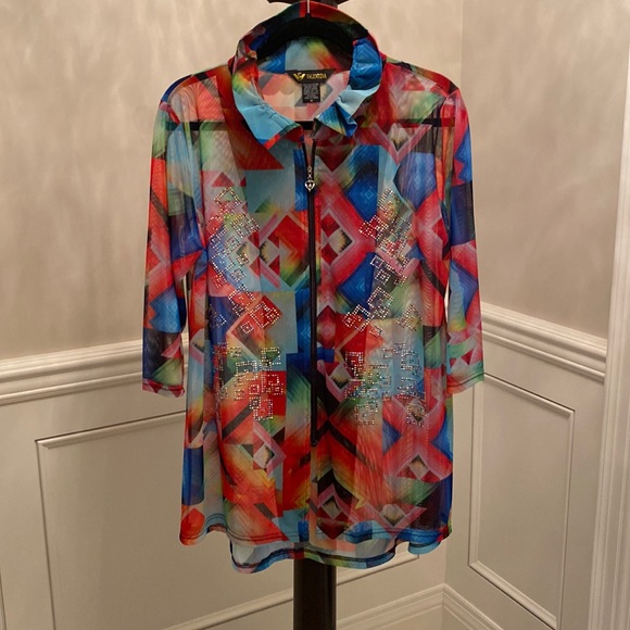 New Resort & Cruise Wear! Sheer Swing Jacket by Valentina Signa (3/4 sleeve) - Picture 1 of 8